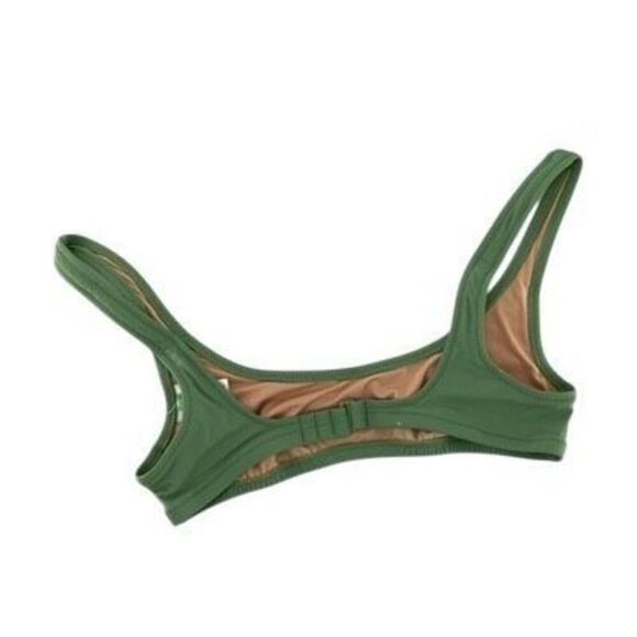 J. Crew Green BX611 Heritage Scoopneck Bikini Top Swimsuit Size XS NWT - Picture 2 of 3